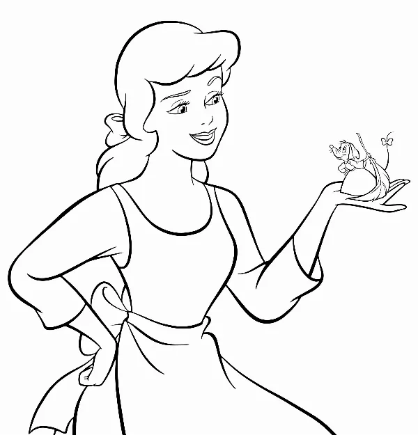 Cinderella Cleaning Colouring Sheet